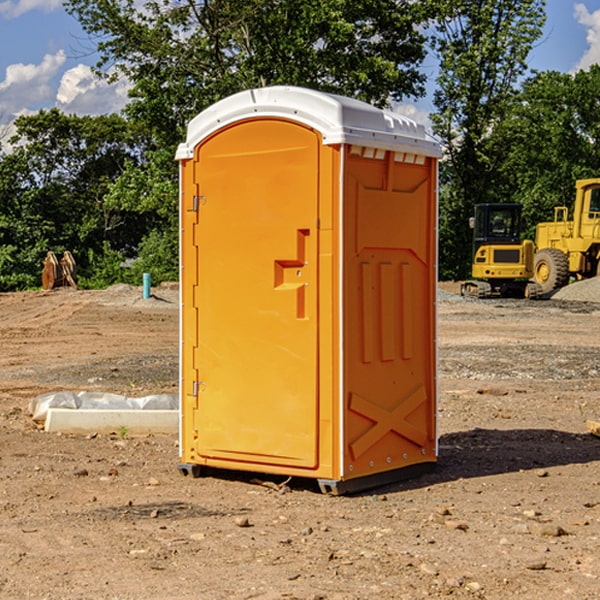 how often are the portable restrooms cleaned and serviced during a rental period in Eden